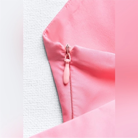 ZARA PINK TAFFETA BOW DRESS - Picture 3 of 9